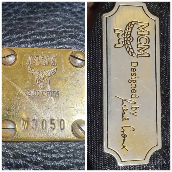 Authentic MCM Vintage Pebbled Studded Logo Motifs Flap Crossbody/ Should… - Picture 5 of 12